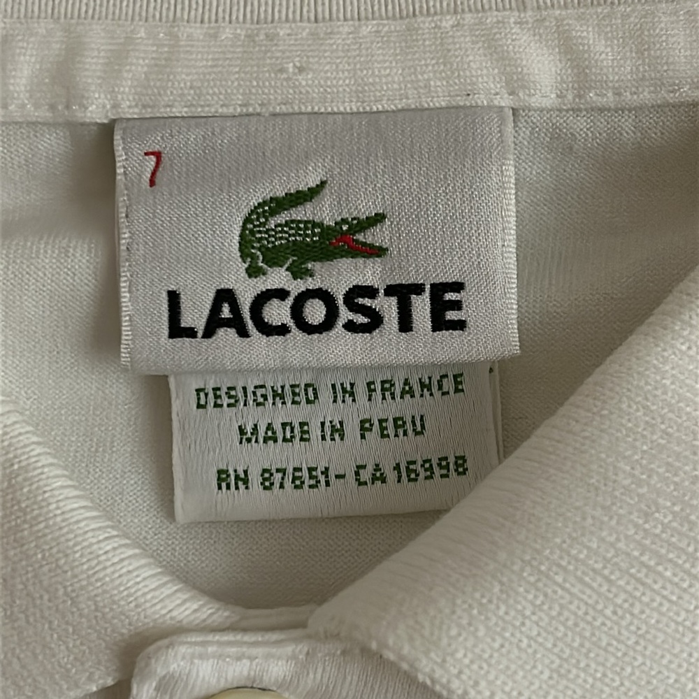 Lacoste Men’s Size XXL Solid White Golf Shirt Short Sleeve Polo Style Logo Front - Picture 2 of 6